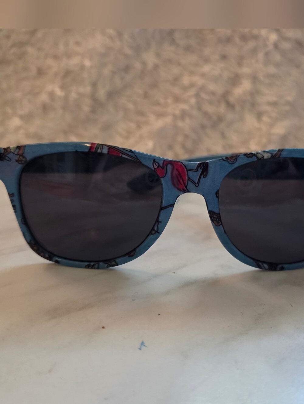 Blue Flamingo Print Sunglasses